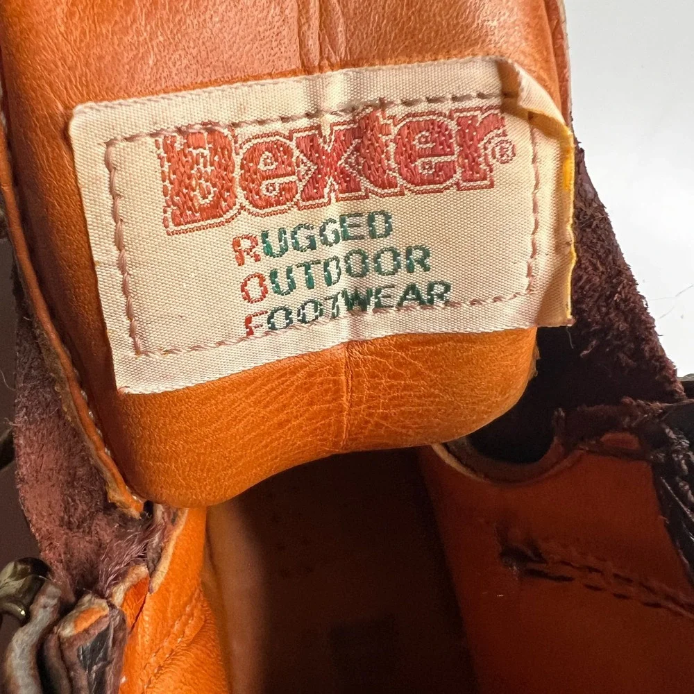 Vintage Dexter Hiking Boots Vibram Sole Brown Leather Mountaineering USA Men's 7